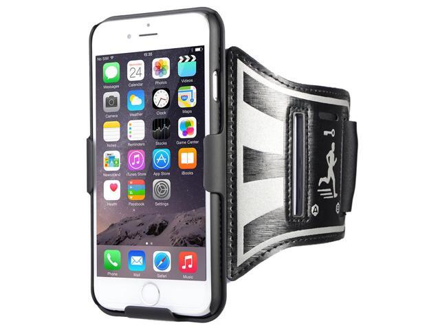 BLACK CASE COVER + ARMBAND STRAP COMBO ROTATING/REFLECTIVE FOR iPHONE 6 6s