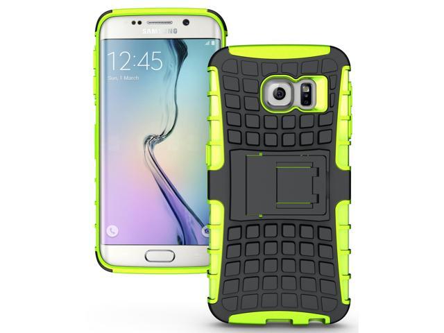 NEON LIME GREEN GRENADE GRIP SKIN CASE COVER STAND FOR SAMSUNG GALAXY S6 EDGE