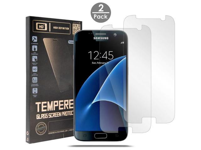 2X CLEAR HARD TEMPERED GLASS SCREEN PROTECTOR CRACK SAVER FOR SAMSUNG GALAXY S7