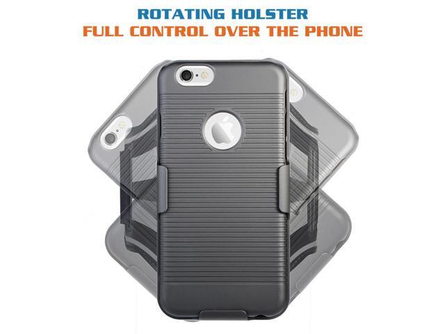 BLACK CASE COVER + ARMBAND STRAP COMBO ROTATING/REFLECTIVE FOR iPHONE 6 6s