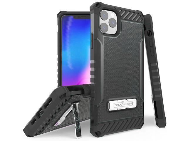Black Rugged Tri-Shield Case Cover Kickstand Wrist Strap for Apple iPhone 11 Pro