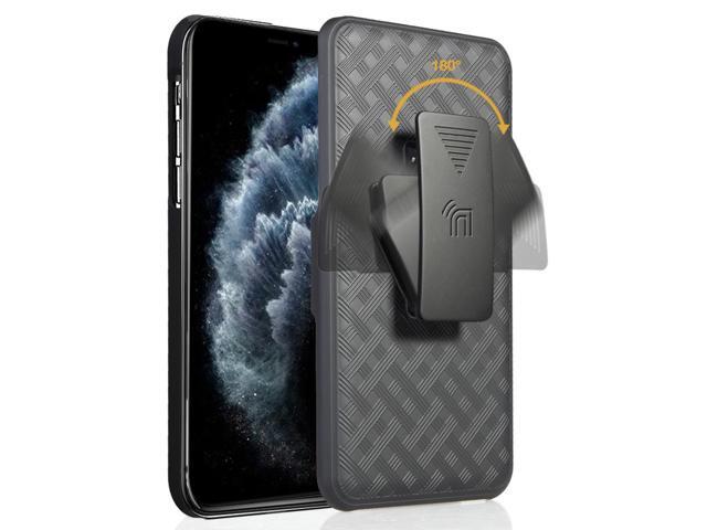 Black Kickstand Case Cover Belt Clip Holster Tempered Glass for Apple iPhone 11