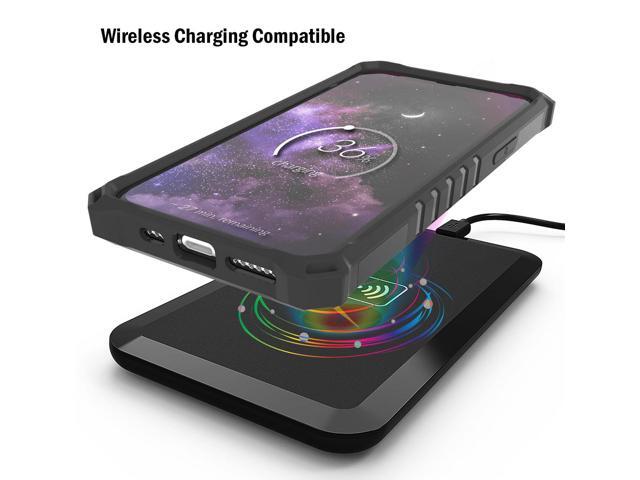 Black Rugged Tri-Shield Case Cover Kickstand Lanyard Strap for iPhone 11 Pro Max
