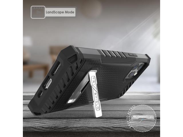 Black Rugged Tri-Shield Case Cover Kickstand Lanyard Strap for iPhone 11 Pro Max