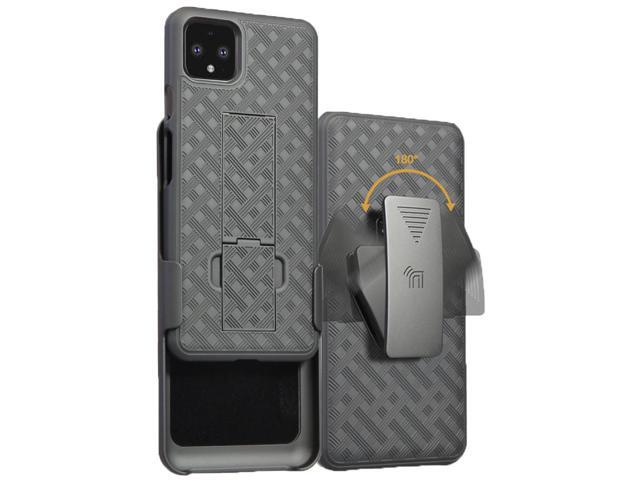 Black Case Kickstand Cover + Belt Clip Holster Holder for Google Pixel 4 XL