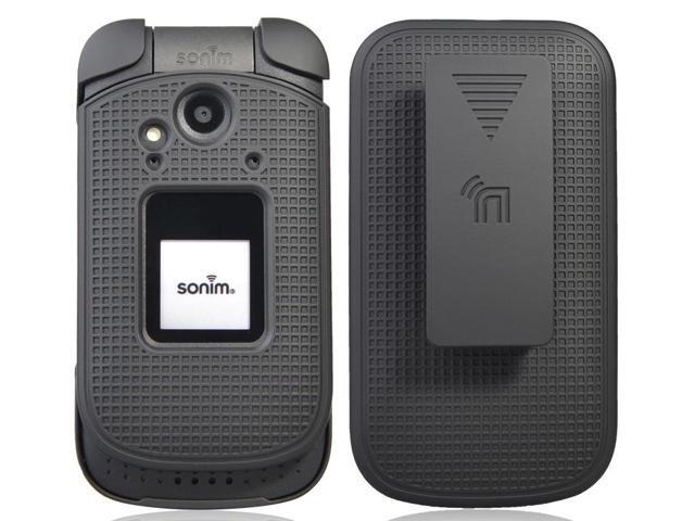Black Protective Case Cover + Belt Clip Holster Combo for Sonim XP3 (XP3800)
