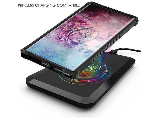 Black Rugged Tri-Shield Case Cover Kickstand + Lanyard for Galaxy Note 10 Plus