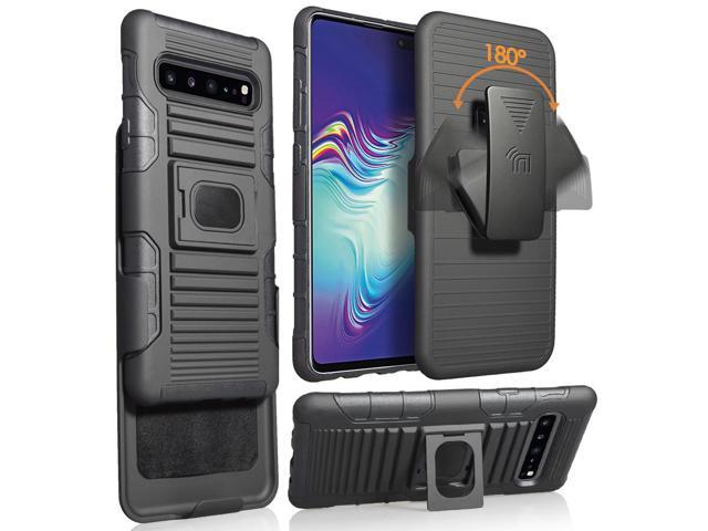 Black Grip Case Cover Stand Belt Clip Holster for Samsung Galaxy S10 5G SM-G977