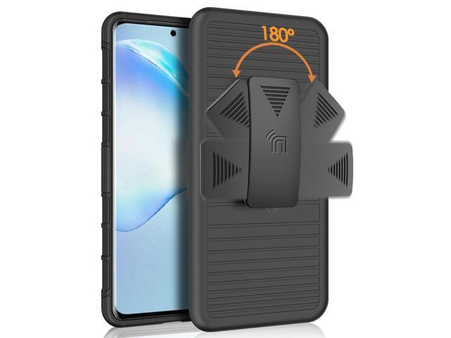 Black Rugged Grip Case with Stand Belt Clip Holster for Samsung Galaxy S20 Plus