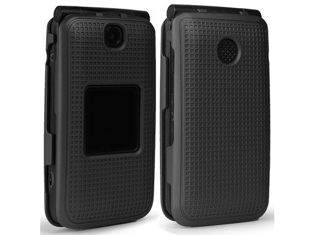 Black Grid Case Slim Cover for Alcatel Go Flip V, MyFlip, QuickFlip