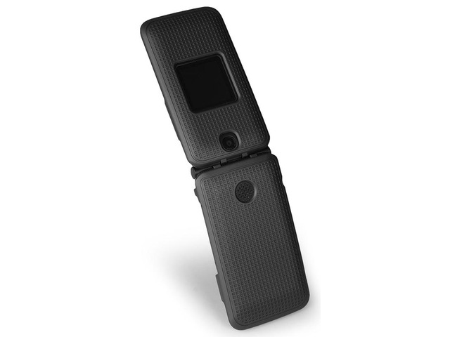 Black Grid Case Slim Cover for Alcatel Go Flip V, MyFlip, QuickFlip