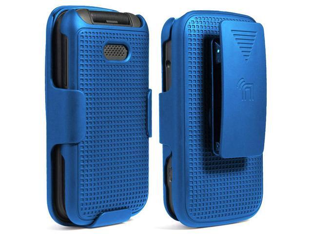 Cobalt Blue Case Cover and Belt Clip Holster for Alcatel Smartflip, Go Flip 3