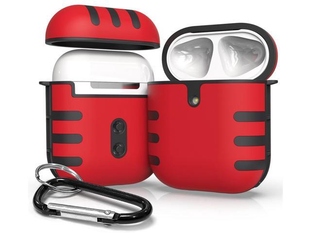Red/Black Duo Shield Hybrid Case Protective Cover for Apple Airpods