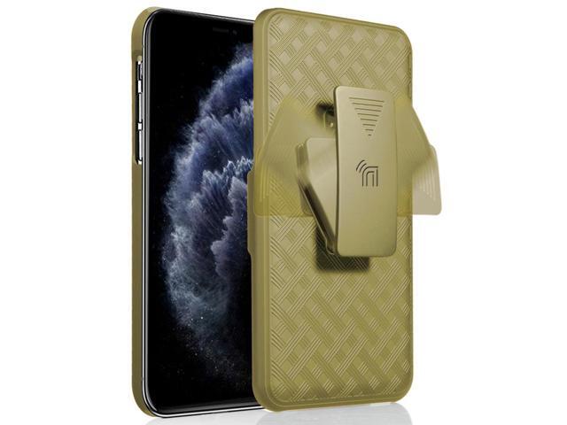 Gold Kickstand Case Cover + Belt Clip Holster Tempered Glass for Apple iPhone 11