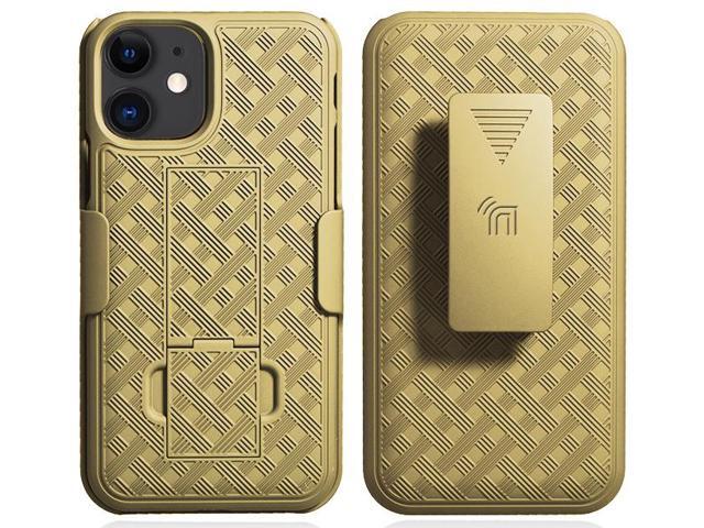 Gold Kickstand Case Cover + Belt Clip Holster Tempered Glass for Apple iPhone 11