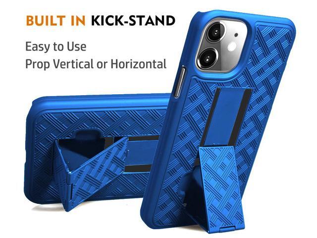 Cobalt Blue Case Kickstand Cover Belt Clip Holster Tempered Glass for iPhone 11