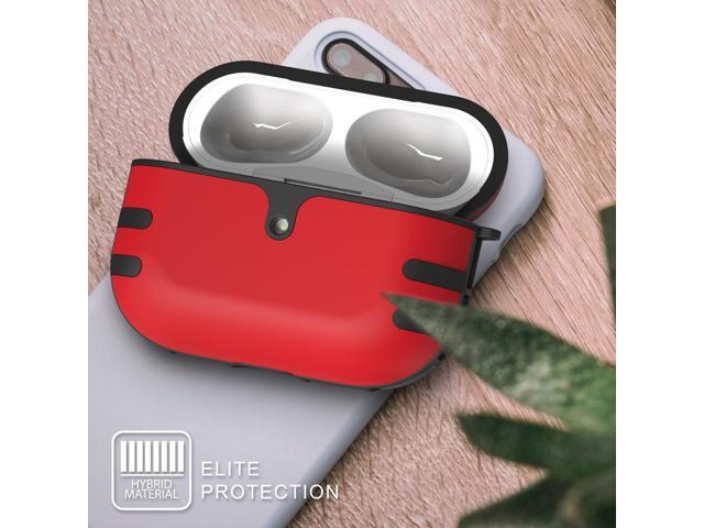 Red/Black Duo Shield Hybrid Case Protective Cover for Apple Airpods Pro (2019)