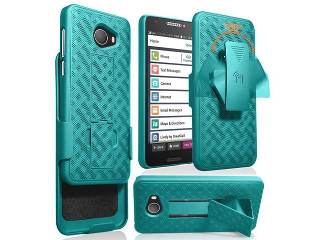 Teal Mint Cyan Case Stand Cover Belt Clip Holster for GreatCall Jitterbug Smart2