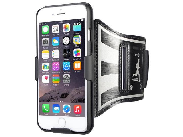 BLACK CASE COVER + ARMBAND STRAP COMBO ROTATING/REFLECTIVE FOR iPHONE 7