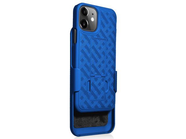 Cobalt Blue Case Kickstand Cover Belt Clip Holster Tempered Glass for iPhone 11