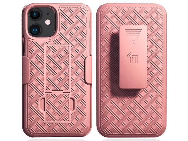 Rose Gold Pink Case Cover Belt Clip Holster Tempered Glass for Apple iPhone 11