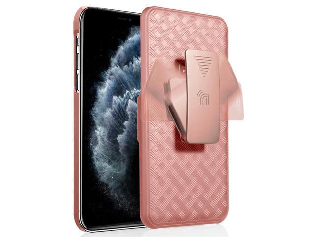 Rose Gold Pink Case Cover Belt Clip Holster Tempered Glass for Apple iPhone 11