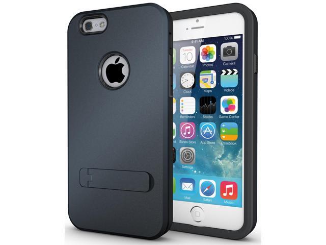 SLATE NAVY SLIM TOUGH SHIELD MATTE ARMOR HYBRID CASE COVER FOR iPHONE 6 (4.7')