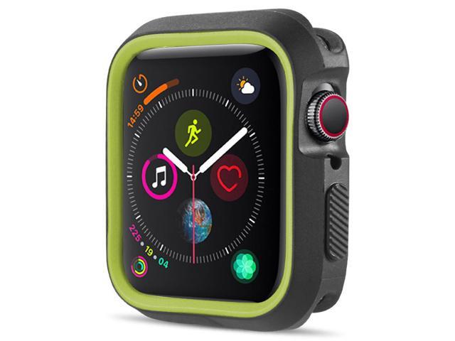 Black/Yellow TPU Case Flexible Rubber Trim Cover for Apple Watch, Series 4, 40mm