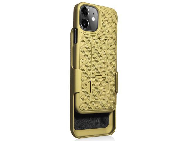 Gold Kickstand Case Cover + Belt Clip Holster Tempered Glass for Apple iPhone 11