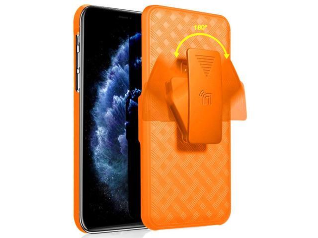 Bright Orange Case Cover Belt Clip Holster Tempered Glass for Apple iPhone 11