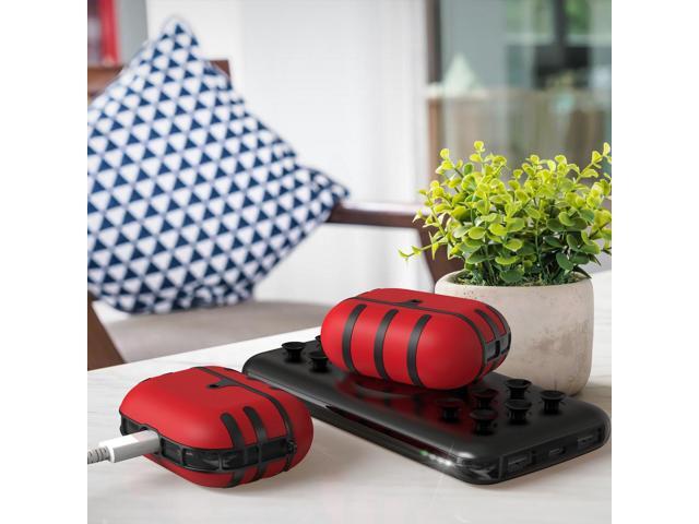 Red/Black Duo Shield Hybrid Case Protective Cover for Apple Airpods Pro (2019)