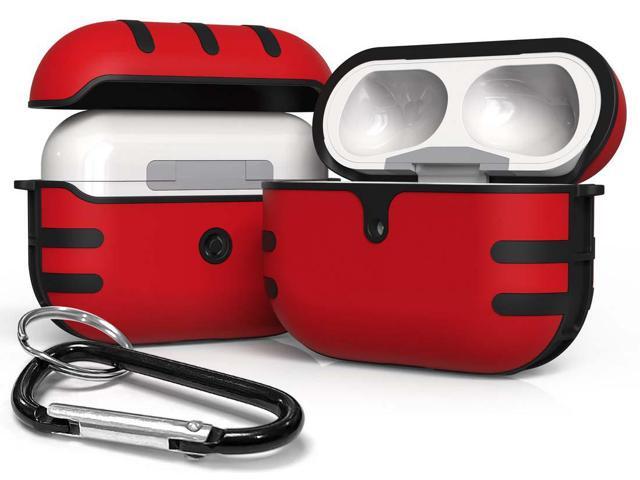 Red/Black Duo Shield Hybrid Case Protective Cover for Apple Airpods Pro (2019)