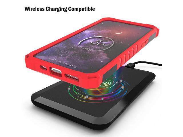 Red Rugged Tri-Shield Case Cover Stand Wrist Strap Lanyard for iPhone 11 Pro Max