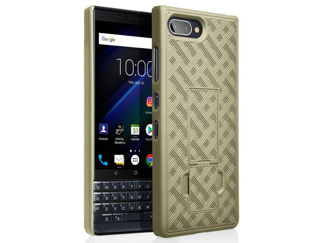 Champagne Gold Kickstand Case Hard Cover for BlackBerry Key2 LE