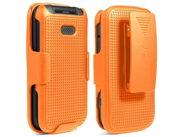 Bright Orange Case Cover and Belt Clip Holster for Alcatel Smartflip, Go Flip 3