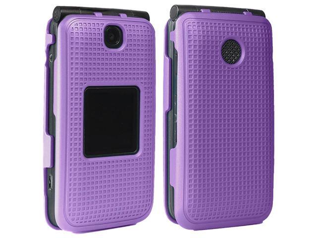 Purple Grid Case Slim Cover for Alcatel Go Flip V, MyFlip, QuickFlip