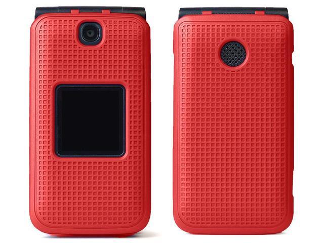 Red Grid Case Slim Cover for Alcatel Go Flip V, MyFlip, QuickFlip