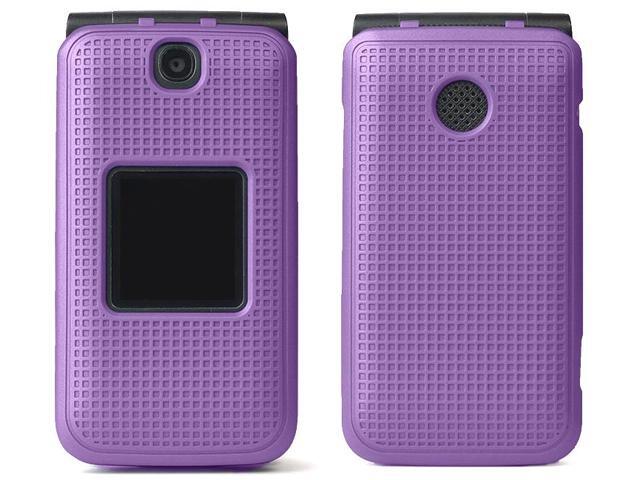 Purple Grid Case Slim Cover for Alcatel Go Flip V, MyFlip, QuickFlip