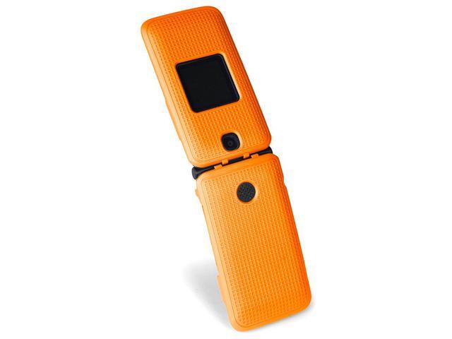 Bright Orange Grid Case Cover for Alcatel Go Flip V, MyFlip, QuickFlip
