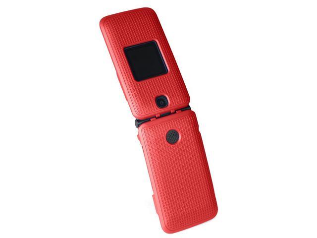 Red Grid Case Slim Cover for Alcatel Go Flip V, MyFlip, QuickFlip