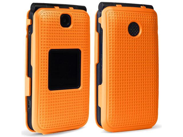 Bright Orange Grid Case Cover for Alcatel Go Flip V, MyFlip, QuickFlip