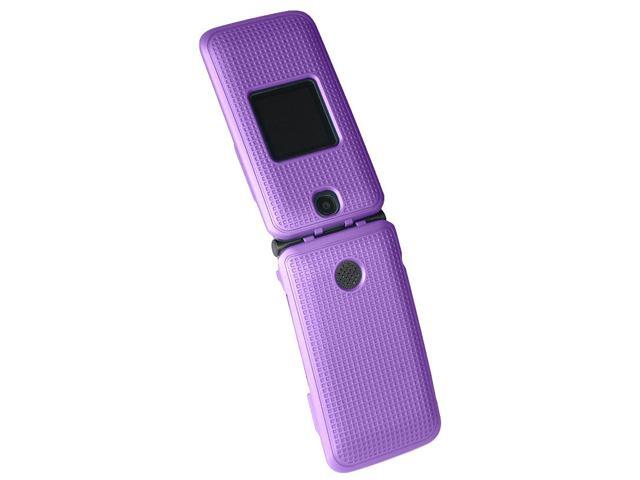 Purple Grid Case Slim Cover for Alcatel Go Flip V, MyFlip, QuickFlip