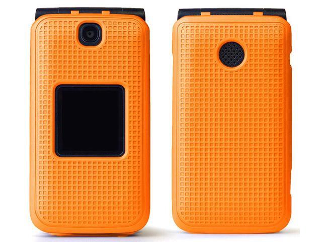 Bright Orange Grid Case Cover for Alcatel Go Flip V, MyFlip, QuickFlip