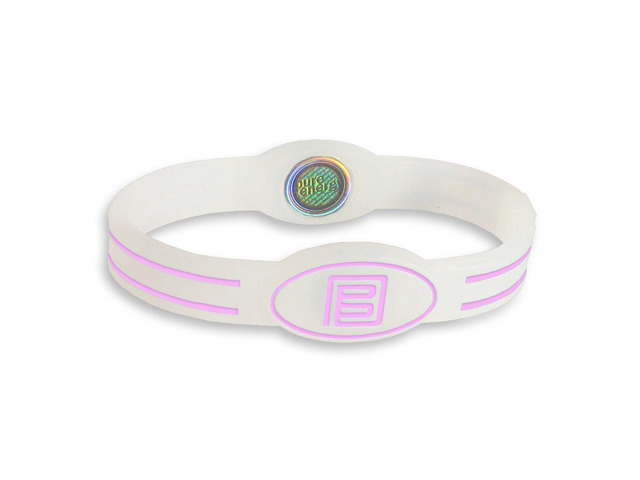 Pure Energy Flex Balance Band - Hologram Frequency Embedded Technology Silicone Bracelet (Clear White/Pink, M)
