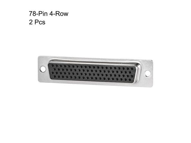 D-sub Connector DB78 Female Socket 78-pin 4-row High Density Port Terminal Breakout for Mechanical Equipment CNC Computers Pack of 2