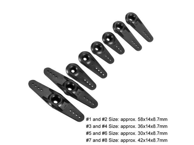 Plastic Servo Arm 24T Black, 3mm Hole Single / Double Arm for 1 Set