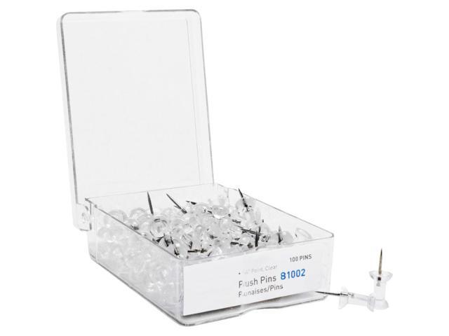Pushpins 3/8' Point 1/2' Heads 100/BX Clear