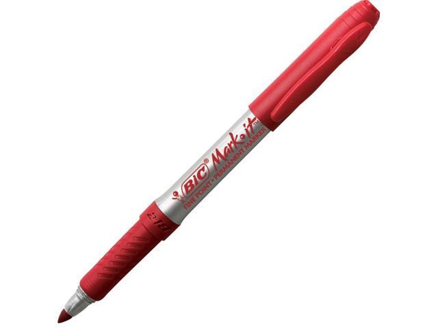 Mark-It Permanent Markers, Fine Point, Rambunctious Red, Dozen