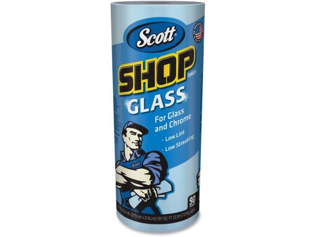 Scott Glass Towels 1-Ply 8.6' x 11' Blue 90 Sheets/Roll 12 Rolls/Carton 32896