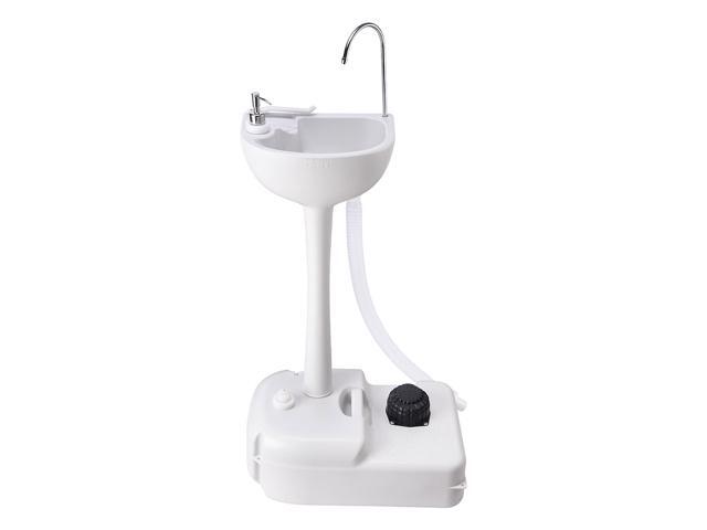 Portable Hand Wash Stand Wash Basin Sink Safe HDPE with Foot Pump 17L Water Tank Camping BBQ